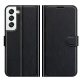 Shockproof Litchi Texture PU Leather Wallet Case Magnetic Closure Protective Stand Flip Phone Cover for Samsung Galaxy S22 5G - TechGearPal