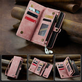 CASEME 008-Serie für Samsung Galaxy S22 5G, stoßfestes PU-Leder, abnehmbare 2-in-1-Telefonhülle, multifunktionale Anti-Fall-Brieftaschen-Ständerschale