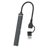 CHB025S USB-C Hub USB-A Multiport Docking Station with USB 2.0, 2xUSB-C SD / TF Card Reader for Laptop / PC - TechGearPal