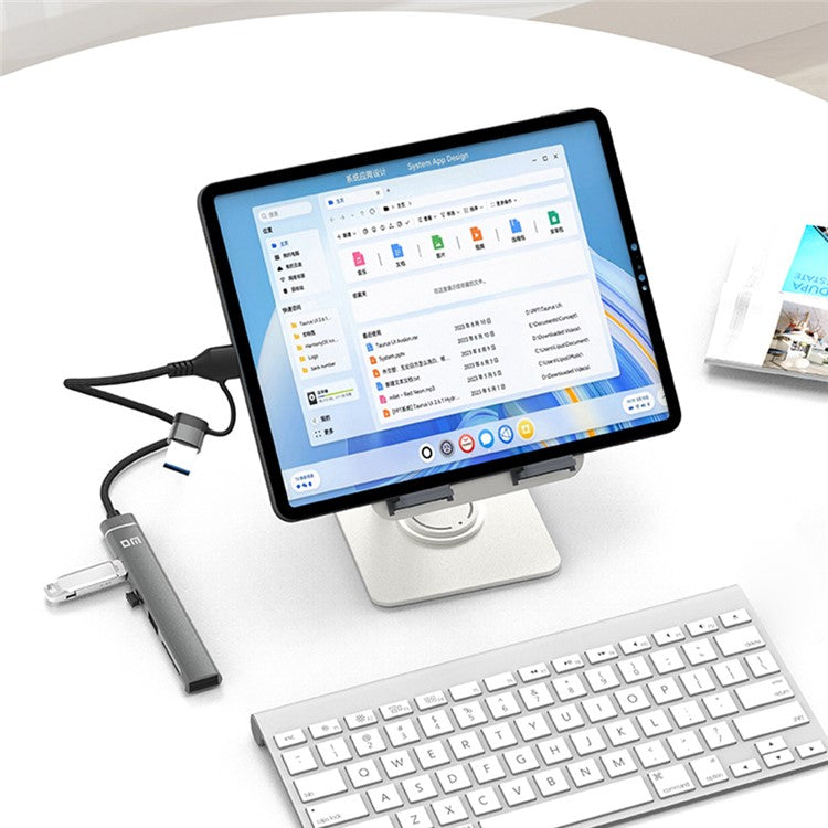 CHB025S USB-C Hub USB-A Multiport Docking Station with USB 2.0, 2xUSB-C SD / TF Card Reader for Laptop / PC - TechGearPal