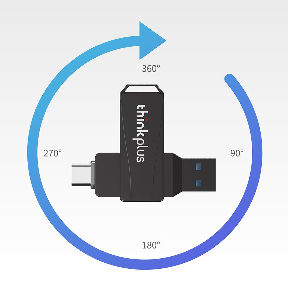 LENOVO Thinkplus MU252 256GB for iPhone 15 Series USB / Type-C Rotating Memory Stick USB-C 3.1 Flash Drive - TechGearPal