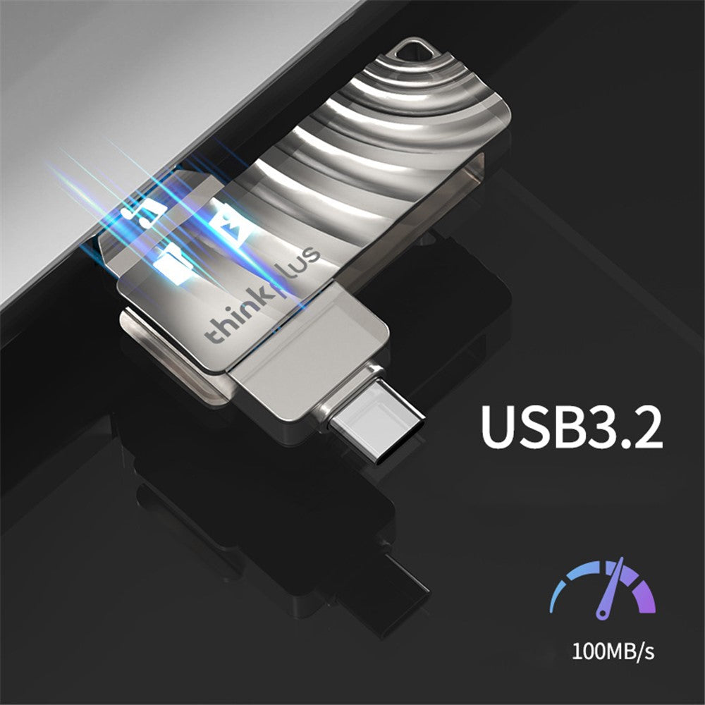LENOVO THINKPLUS MU232 32GB for iPhone 15 Series USB+Type-C Data Storage Thumb Stick Rotating Design High-speed USB 3.2 Flash Drive - TechGearPal