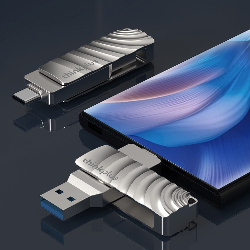 LENOVO THINKPLUS MU232 32GB for iPhone 15 Series USB+Type-C Data Storage Thumb Stick Rotating Design High-speed USB 3.2 Flash Drive - TechGearPal