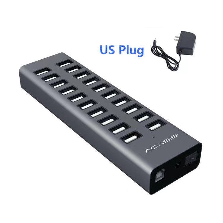 ACASIS H037 USB2.0 Hub Multi-Function Extended 20-Port Hub Adapter with Power Supply Por - TechGearPal