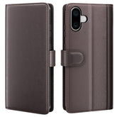 For iPhone 16 Case Genuine Split Leather Phone Cover with Wallet Stand