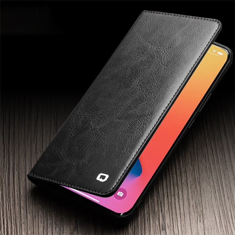 QIALINO For iPhone 14 Pro 6.1 inch Full Protection Phone Case Flip Wallet Cover Stand Shockproof Genuine Leather Phone Shell Card Holder - TechGearPal