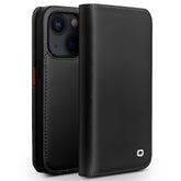 QIALINO For iPhone 14 Plus Classic 2nd-Series Shockproof Phone Case Flip Wallet Cover Stand Business Style Genuine Leather Phone Shel - TechGearPal