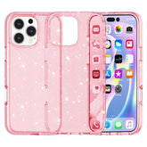 For iPhone 16 Pro Case Hard PC Soft TPU Glitter Phone Cover - Purple - TechGearPal