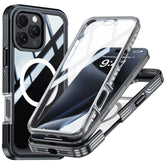 Coque magnétique antichoc en PC et TPU pour iPhone 16 Pro Max avec film protecteur d'écran