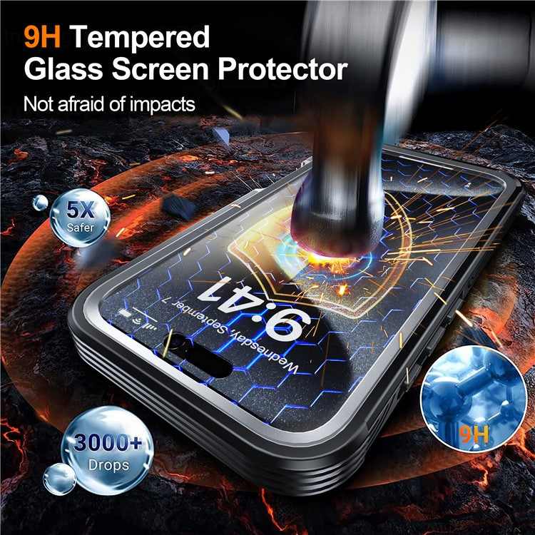 For iPhone 16 Pro Magnetic Case PC + TPU Full Protection Phone Cover with Screen Film - TechGearPal
