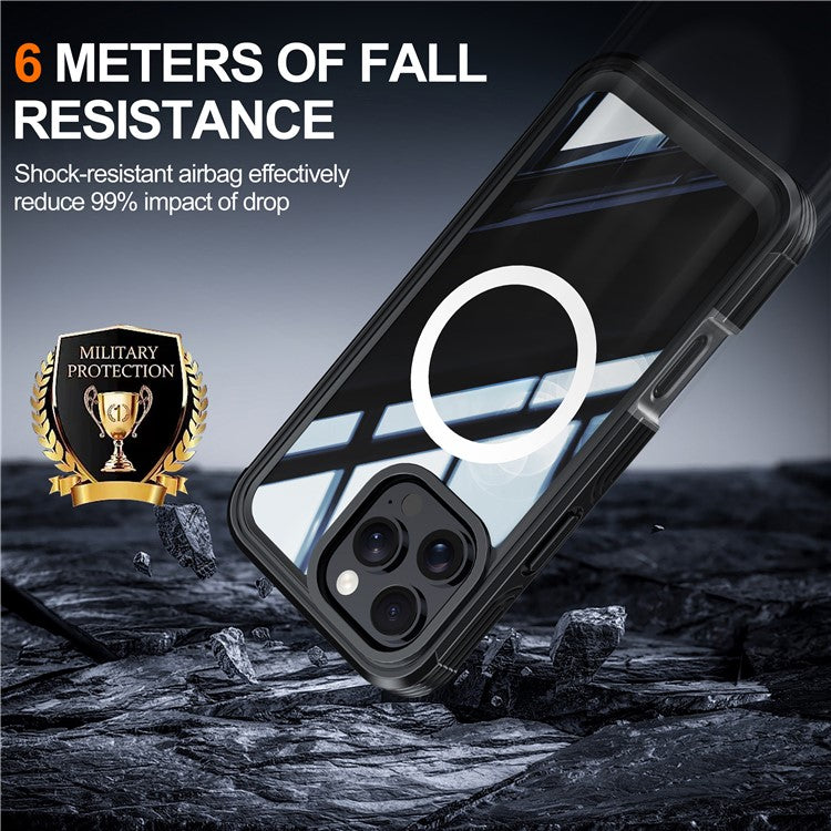 For iPhone 16 Pro Magnetic Case PC + TPU Full Protection Phone Cover with Screen Film - TechGearPal