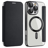 Étui magnétique en cuir pour iPhone 16 Pro Max avec blocage RFID