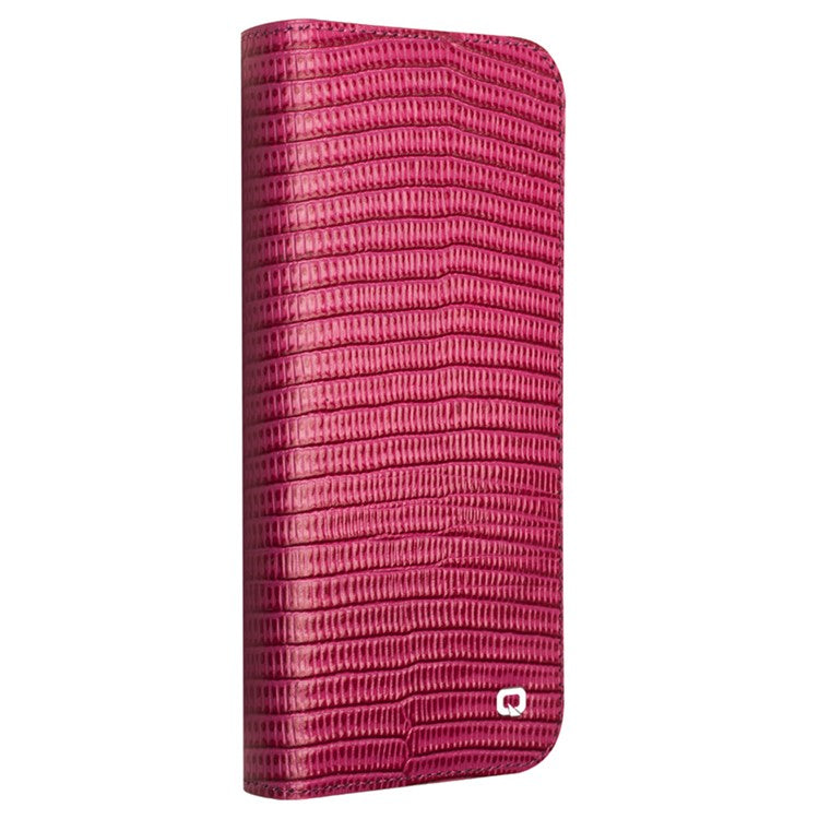 QIALINO For iPhone 16 Plus Wallet Case Crocodile Texture Genuine Cow Leather Anti-Drop Phone Cover - TechGearPal