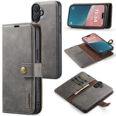 DG.MING for iPhone 16 Case Detachable Split Leather Phone Cover