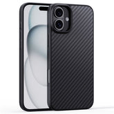 For iPhone 16 Plus Case Compatible MagSafe Shockproof TPU+Aramid Fiber Phone Cover Carbon Fiber Texture - TechGearPal