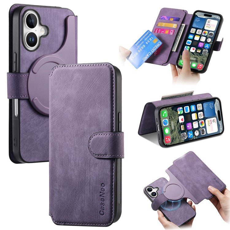 For iPhone 16 Magnetic Case CASENEO Detachable Leather Phone Wallet Cover - TechGearPal