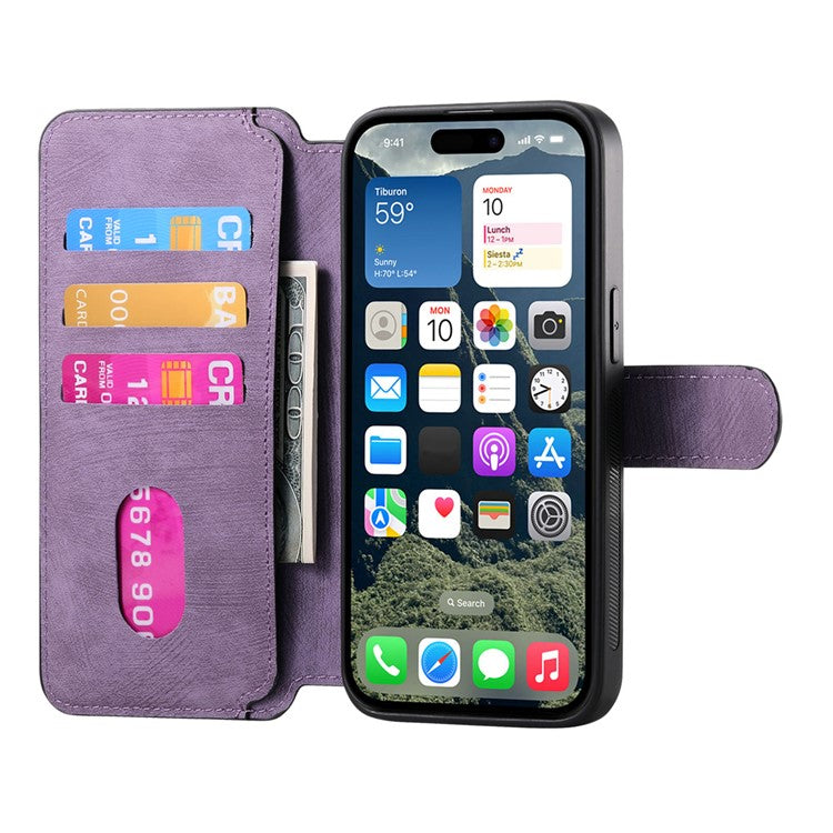 For iPhone 16 Magnetic Case CASENEO Detachable Leather Phone Wallet Cover - TechGearPal