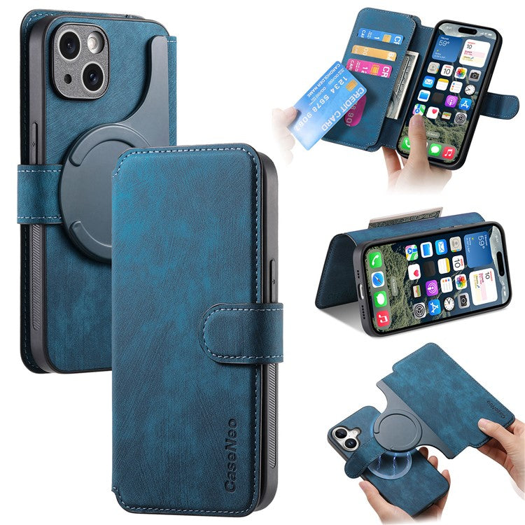 For iPhone 16 Magnetic Case CASENEO Detachable Leather Phone Wallet Cover - TechGearPal