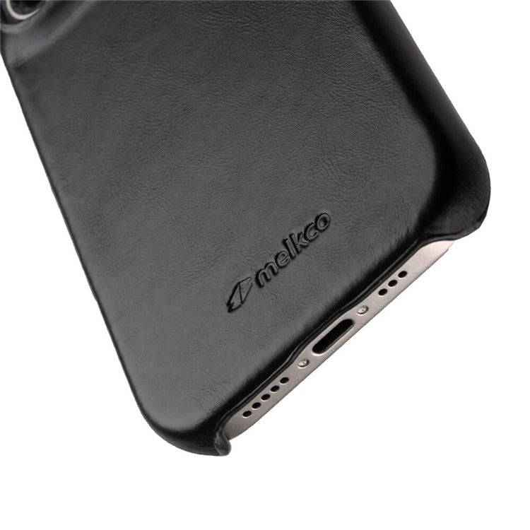 MELKCO For iPhone 16 Plus Case Compatible with MagSafe Waxy Genuine Cow Leather PC Phone Back Cove - TechGearPal