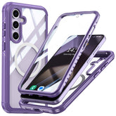 For Samsung Galaxy S24 FE Magnetic Case PC+TPU Phone Cover with Tempered Glass Screen Fil - TechGearPal