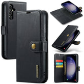 Étui DG.MING pour Samsung Galaxy S25, housse de protection amovible en cuir fendu