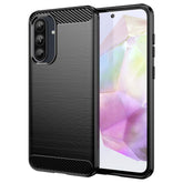 For Samsung Galaxy A36 5G / A56 5G Case Carbon Fiber Texture Brushed Anti Fingerprint Phone Back Cover - TechGearPal