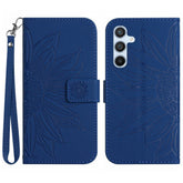 For Samsung Galaxy A56 5G / M56 5G Case Sunflower Imprint Leather Wallet Phone Cover with Wrist Strap - TechGearPal