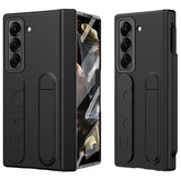 For Samsung Galaxy Z Fold 6 Slim Case Kickstand Wristband PC Phone Cover with Tempered Glass Fil - TechGearPal