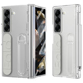 For Samsung Galaxy Z Fold 6 Slim Case Kickstand Wristband PC Phone Cover with Tempered Glass Fil - TechGearPal