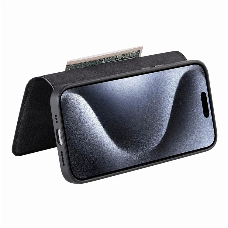CASENEO MW-03 For iPhone 15 Pro Max Case with Detachable Wallet Leather+TPU Phone Cover - TechGearPal
