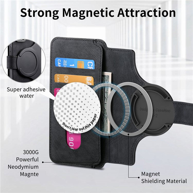 CASENEO MW-03 For iPhone 15 Pro Max Case with Detachable Wallet Leather+TPU Phone Cover - TechGearPal