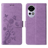 Étui portefeuille en cuir avec support pour Huawei Nova 13 5G / Nova 12 5G, motif papillon et floral