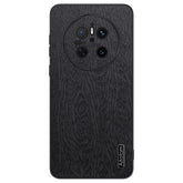 For Huawei Mate 70 Case Wood Texture PU Leather Coated PC TPU Phone Cove - TechGearPal