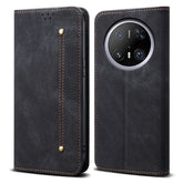 For Huawei Mate 70 Case Jeans Cloth Texture Anti-Scratch Leather Stand Phone Cove - TechGearPal