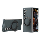 Magnetic Phone Case for Samsung Galaxy Z Fold Special / Z Fold 6 Slim / W25 Ring Kickstand Hard PC Cover with Tempered Glass Screen Fil - TechGearPal
