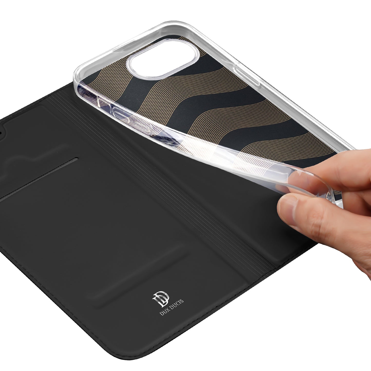 DUX DUCIS Skin Pro Series For iPhone 16e Case Leather Stand Cover Card Holder - TechGearPal