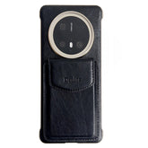 DENIOR For Huawei Mate 70 Pro / 70 Pro+ Magnetic Case Genuine Cow Leather PC Kickstand Phone Cover with Card Holde - TechGearPal