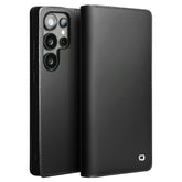 QIALINO For Samsung Galaxy S25 Ultra Case Wallet Flip Stand Phone Cover Genuine Cow Leather