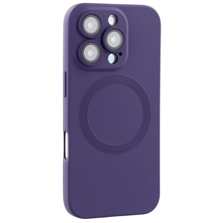 For iPhone 16 Pro Case Compatible with MagSafe Liquid Silicone Phone Cover with Tempered Glass Lens Protecto