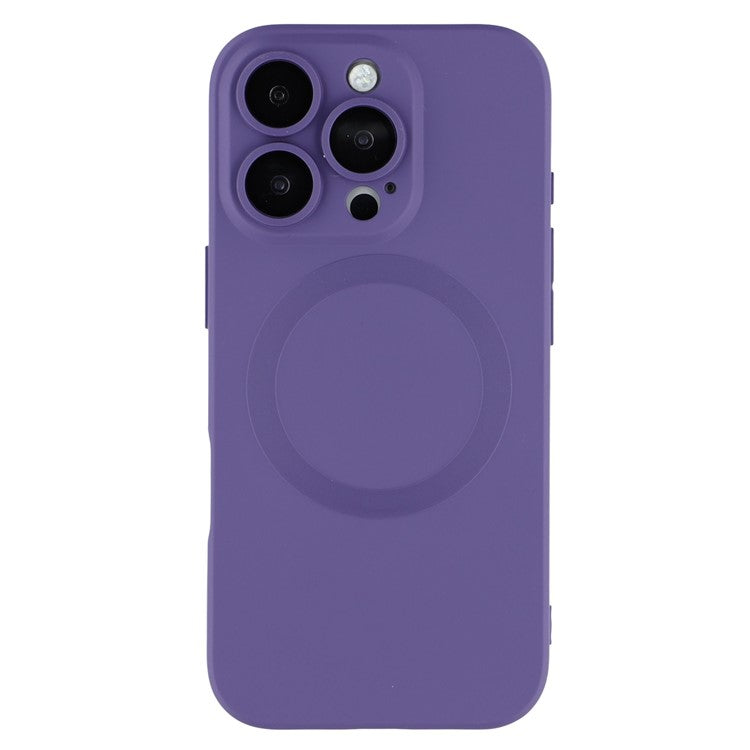 For iPhone 16 Pro Case Compatible with MagSafe Liquid Silicone Phone Cover with Tempered Glass Lens Protecto