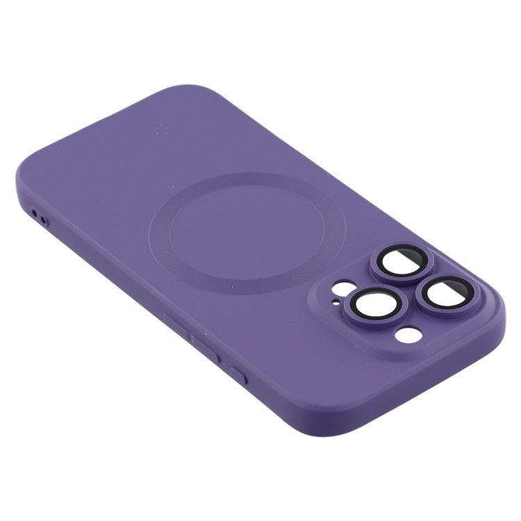 For iPhone 16 Pro Case Compatible with MagSafe Liquid Silicone Phone Cover with Tempered Glass Lens Protecto