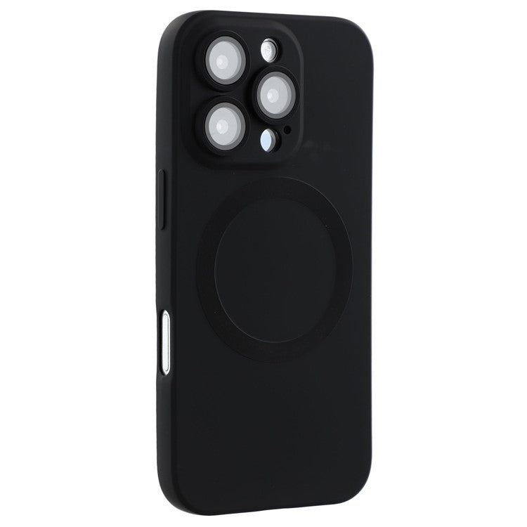 For iPhone 16 Pro Case Compatible with MagSafe Liquid Silicone Phone Cover with Tempered Glass Lens Protecto