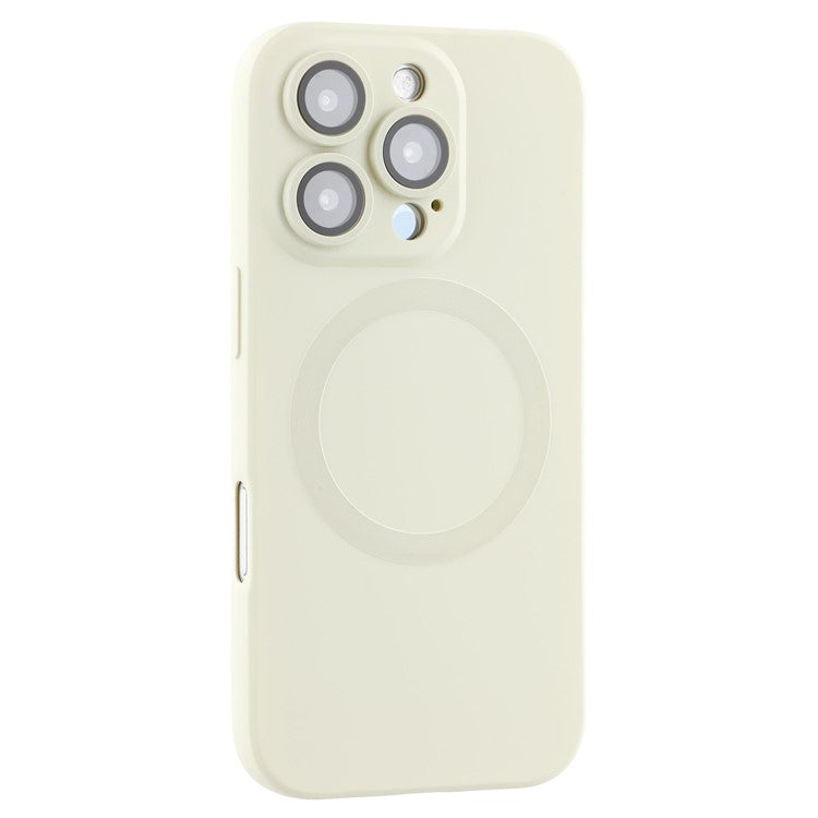 For iPhone 16 Pro Case Compatible with MagSafe Liquid Silicone Phone Cover with Tempered Glass Lens Protecto
