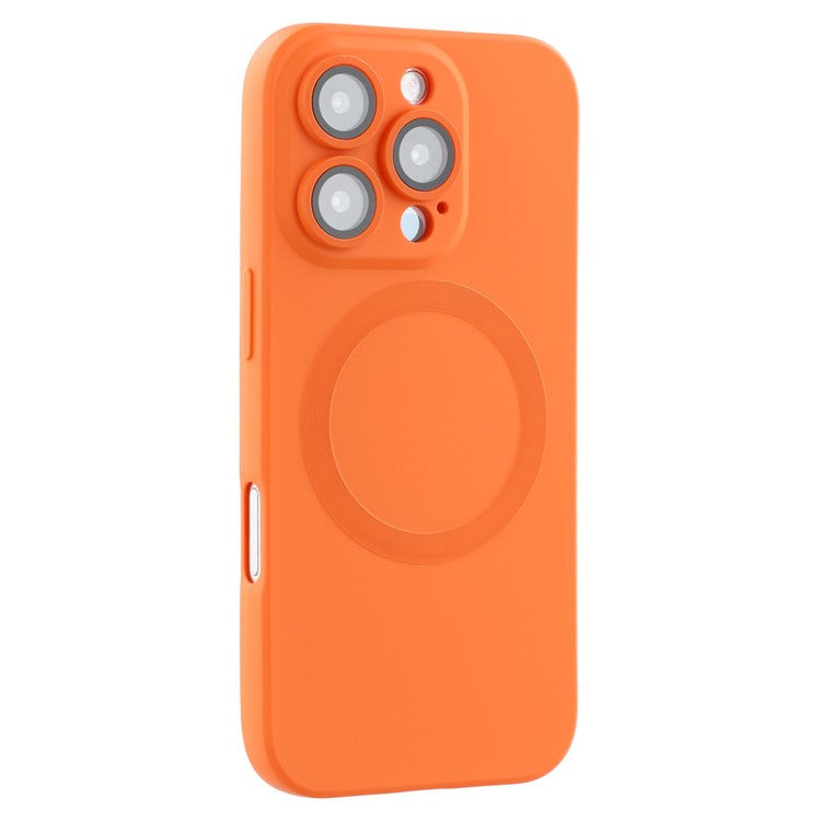 For iPhone 16 Pro Case Compatible with MagSafe Liquid Silicone Phone Cover with Tempered Glass Lens Protecto