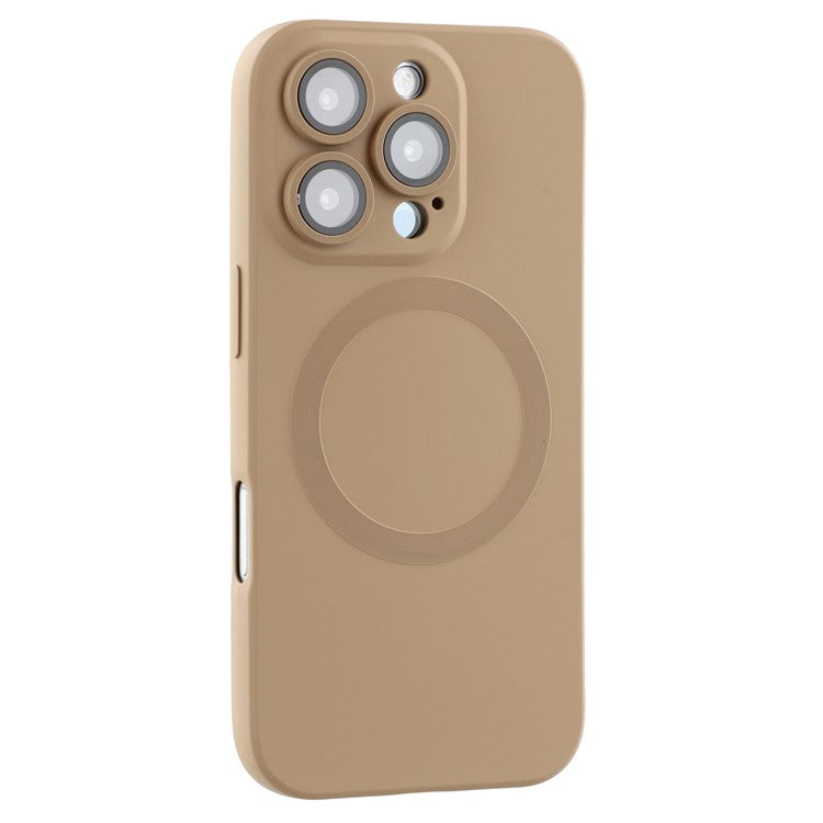 For iPhone 16 Pro Case Compatible with MagSafe Liquid Silicone Phone Cover with Tempered Glass Lens Protecto