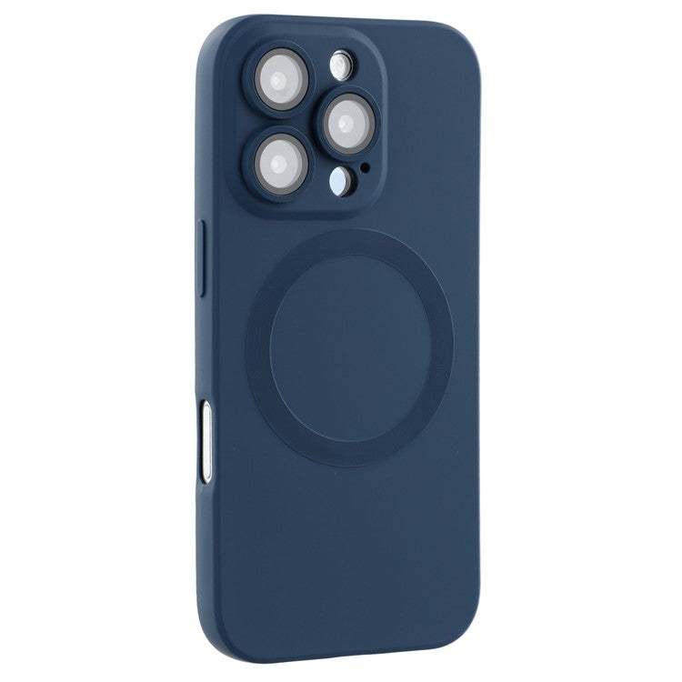 For iPhone 16 Pro Case Compatible with MagSafe Liquid Silicone Phone Cover with Tempered Glass Lens Protecto