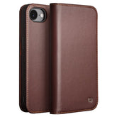 QIALINO For iPhone 16e Stand Case Anti-Drop Genuine Cow Leather Wallet Phone Cover - TechGearPal