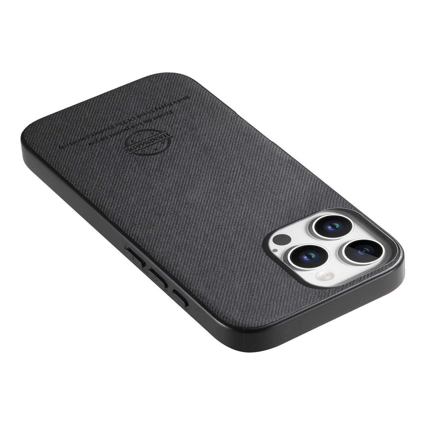For iPhone 16 Pro Max Leather Phone Back Cover with Cloth Textur