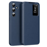 For Samsung Galaxy S24 FE Case with Card Holder Smart View Window Leather Phone Cove - TechGearPal