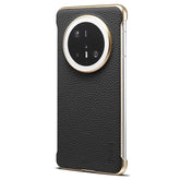 For Huawei Mate 70 Magnetic Case Litchi Texture Genuine Cow Leather + PC Boardless Phone Cove - TechGearPal